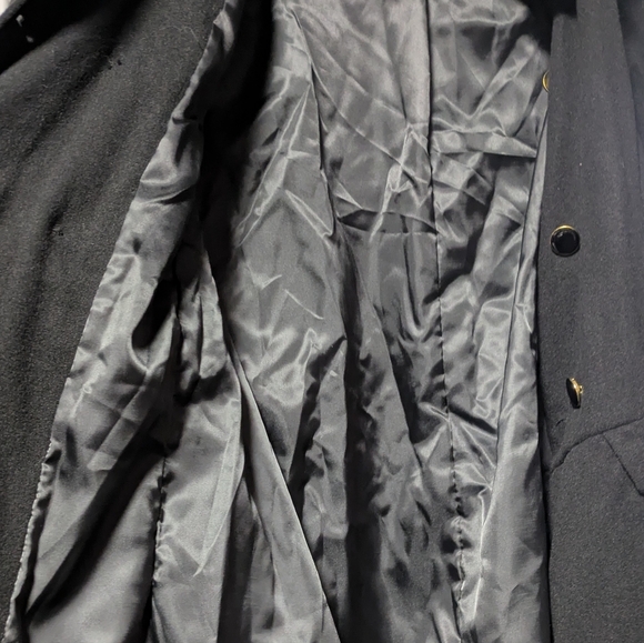 Black Babydoll Coat with Faux Fur Collar - Picture 6 of 12